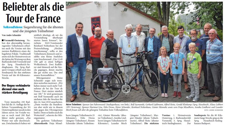 Volksradfahren 2017 Ehrungen